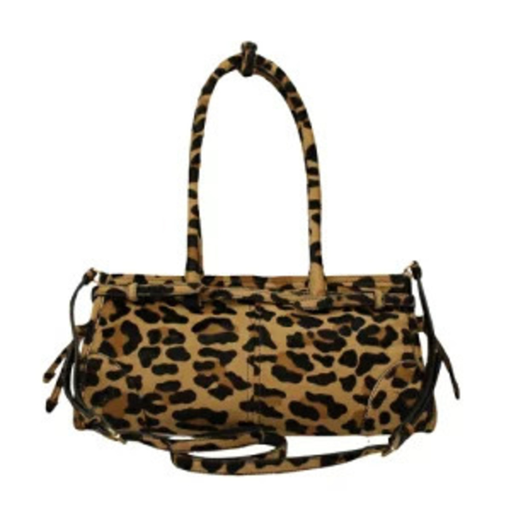 Prada Bonnie Leather Handbag leopard Brown Yellow - Picture 4 of 8